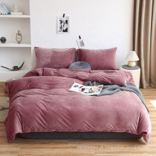 Velvet antiestático de quatro peças Plush Paris Conjunto lençóis lençóis planos Cama de bebê Bedding Bedding